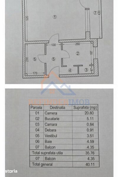Dristor, vanzare garsoniera 40 mp.